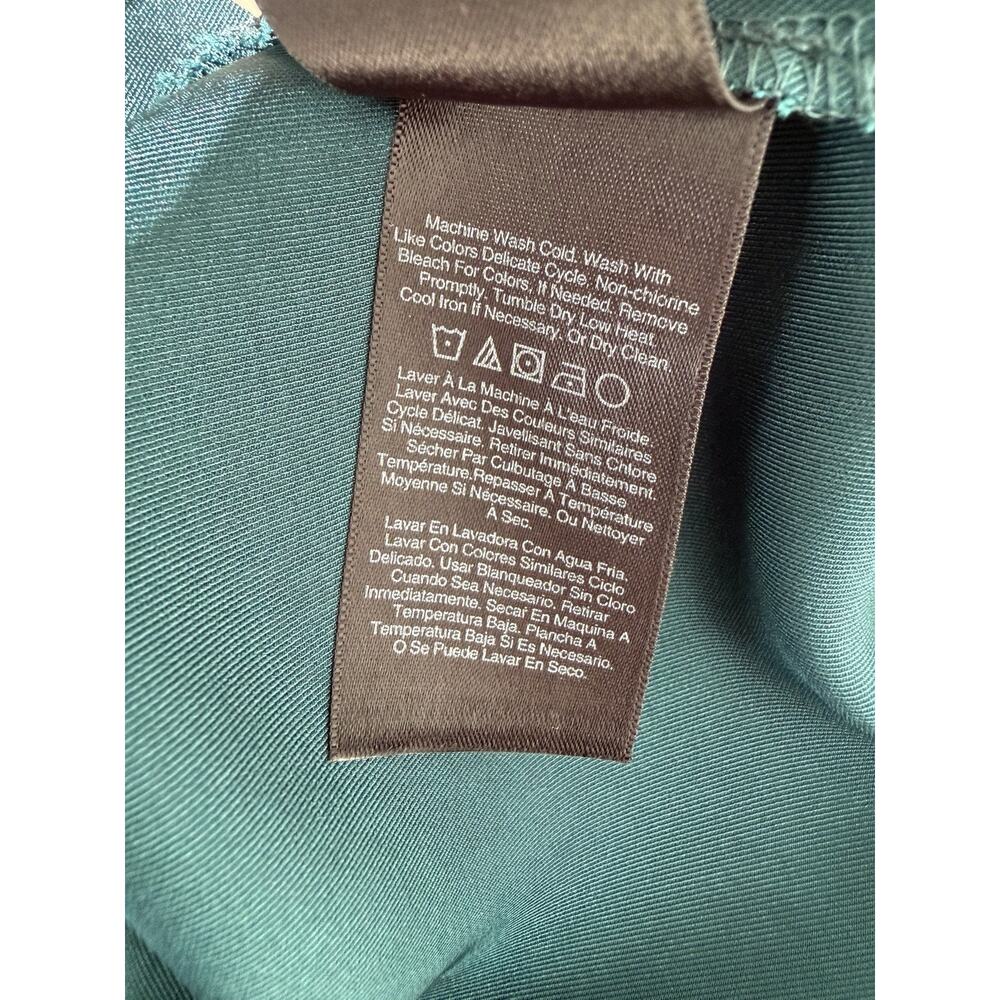 NWT Donna Karan New York Dress 8 Teal Belted Pleated Midi Shirt Dress Cocktail - Picture 10 of 10